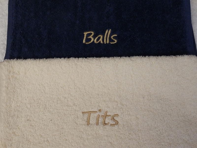 EFY OPULENCE Novelty Face Cloth Gift Set Arse Face Fanny Balls His Hers Nan Mrs Mr Gran (Duck Blue/White, Tits/Balls)