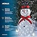 NOMA Pre-Lit Metal Snowman with Top Hat Christmas Decoration with Bright LED Lights, Outdoor Holiday Lawn Decoration, White with Red Scarf