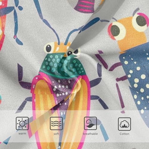 Toddler Briefs, Cute Beetle Printed Grey Cotton Underwear for Girls, 2T–8 Years3