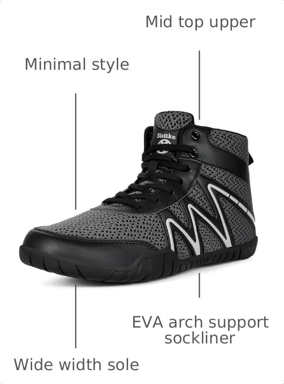 Image of Sisttke Mens Wrestling Shoes Wide Boxing Boots | Wide Zero Drop Sole,Lightweight,Non-Slip,Weightlifting,Powerlifting,Bodybuilding,Fitness