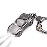 SOMGEM Creative Key Chain Car Keychain Flashlight with 2 Modes LED Lights 2 in 1 Accessories Ring for Office Backpack Purse Charm,Great Gift for Men or Women