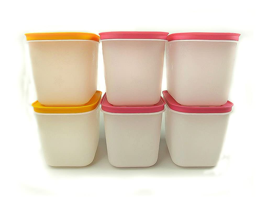 TUPPERWARE Gefrier-Behälter 1,1L orange (2) + pink (4) Eis-Kristall Eiskristall