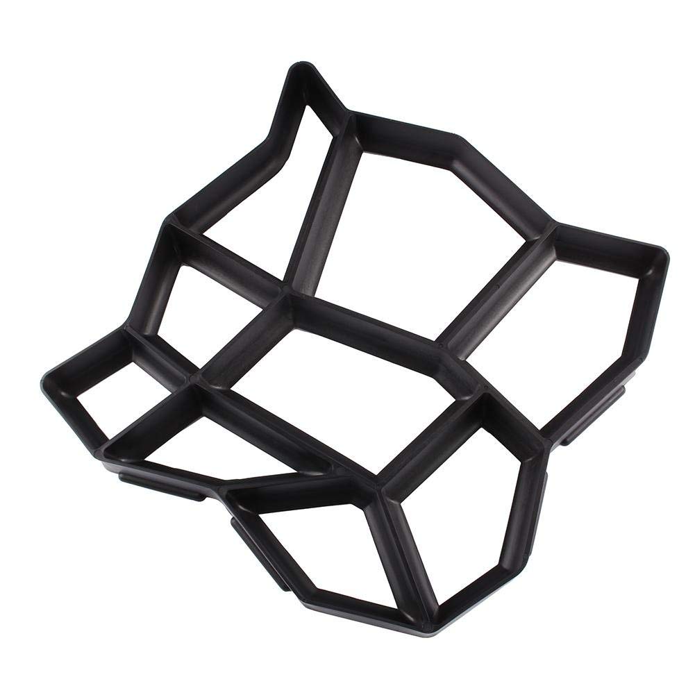 Estink Molde para Pavimentos de Hormigón, Diseño Irregular, 43x43x4cm, Plástico Negro, para Jardín y Entrada