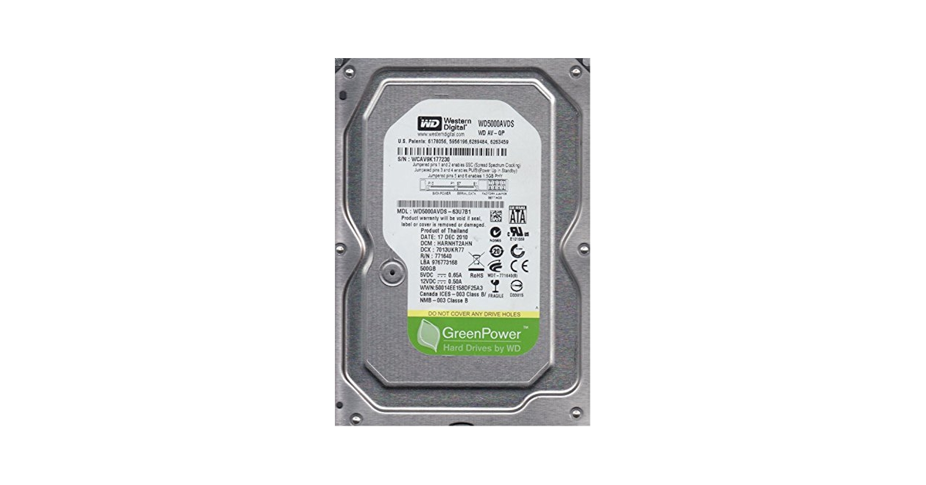 【ジャンク】WD 500GB HDD セット【匿名配送】 希少有】HDD 2.5~3.5 20~320GB まとめて5個セットジャンク品