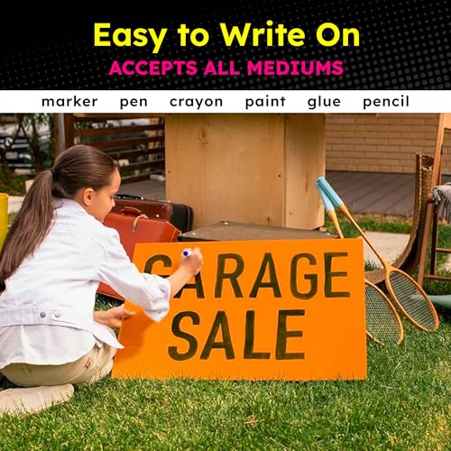 Image of Hygloss Medium Poster Board 11x14 - 100 Assorted Neon Color Bulk Pack - 10 Pt. Thickness Colored Poster Board Paper for Projects, Signs, Displays - Posterboard Multipack 11 inch x 14 inch
