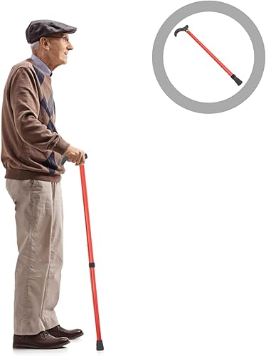 Vista 18 de Tofficu Muletas telescópicas retráctiles para caminar, aleación de aluminio, altura ajustable, antideslizante, para hombres plateado