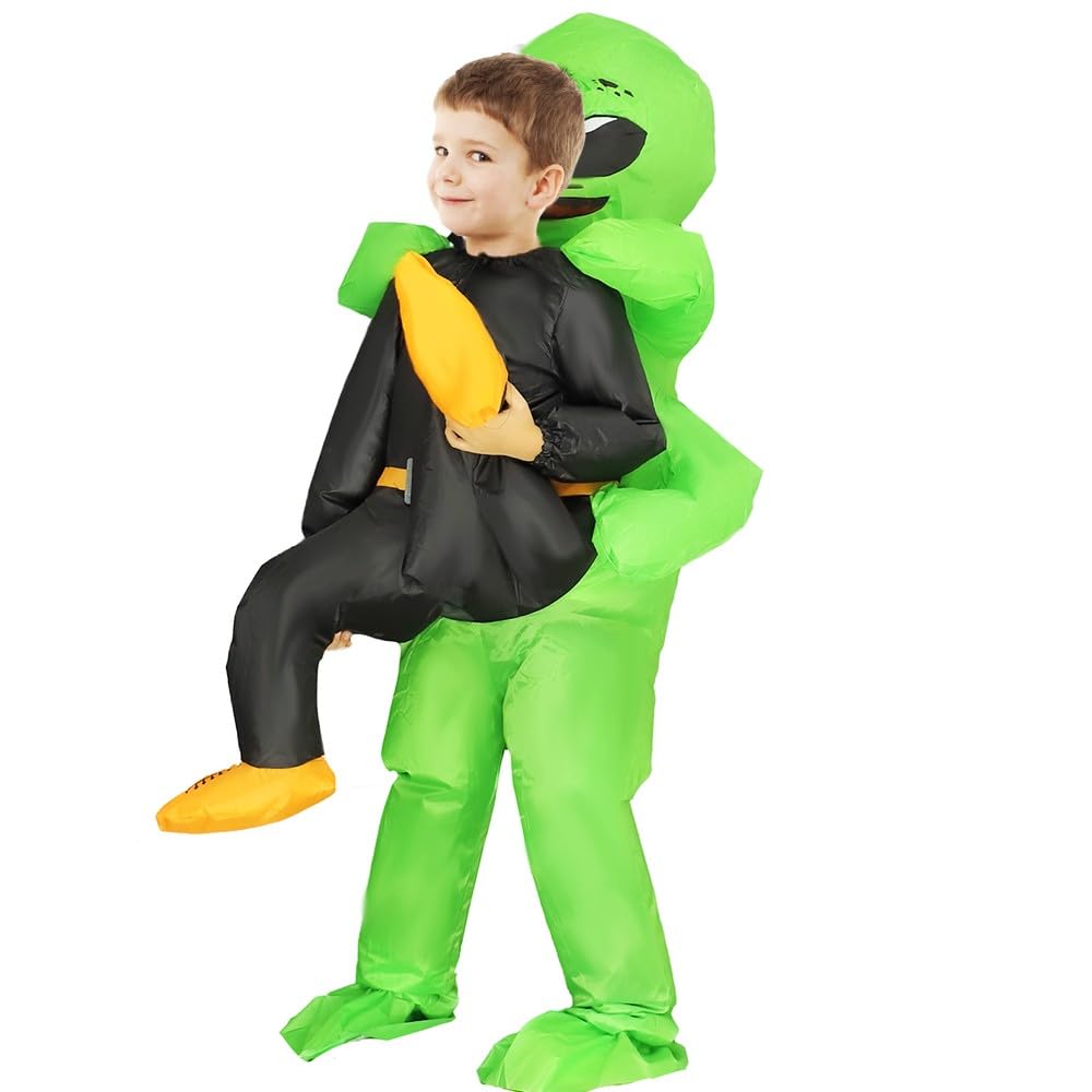 Rafalacy Kids Inflatable Alien Costume, Blow Up Alien Outfit for Children Halloween Party Costumes Fancy Dress(100-130cm)