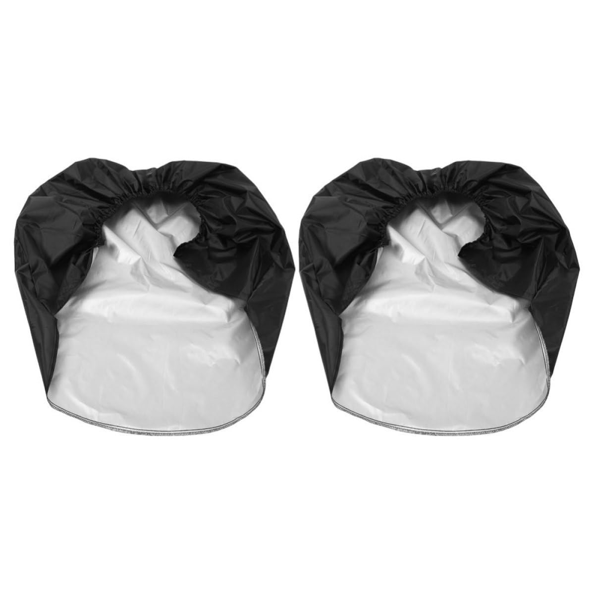 Garneck Housse Roue pour Camping-remorques, Housses de Pneus Anti-UV en Tissu Noir, Protection Polyvalente la Peinture Intempéries, Lot de 2 Pièces