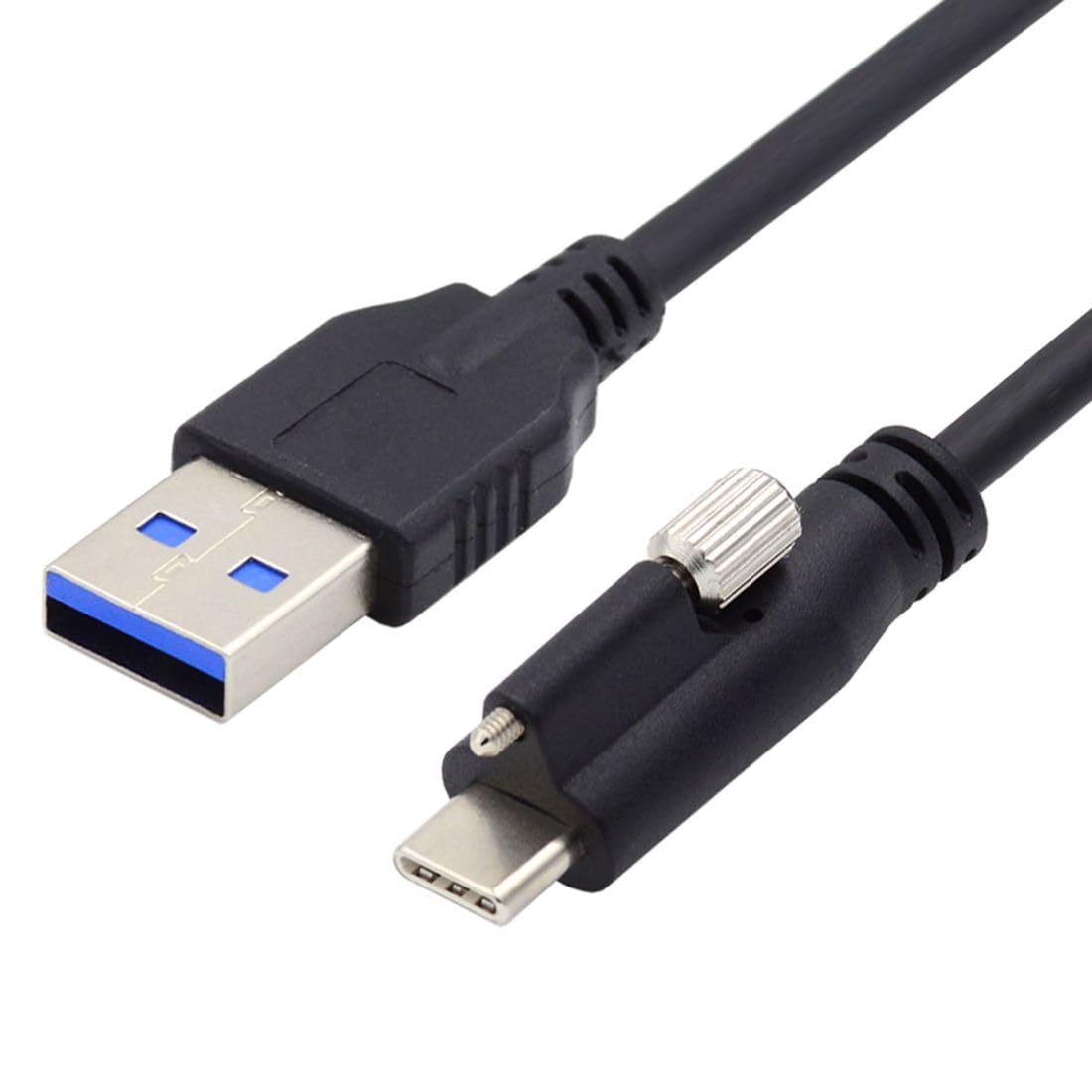 chenyang USB 3.0 to USB C Locking Connector Data Cable with Panel Mount Screw for Industrial Camera 2.0M
