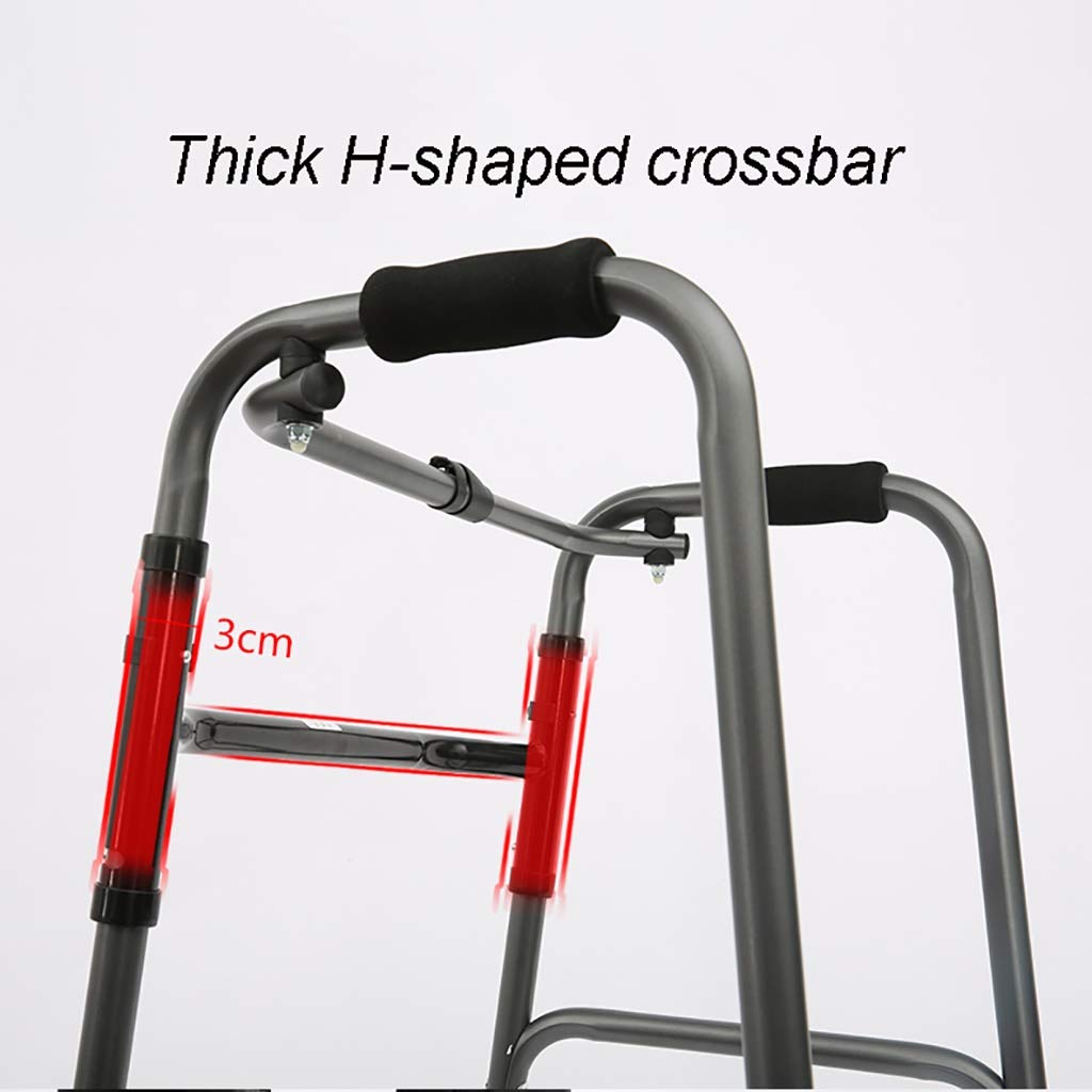 Andador Multiusos con Estructura para Caminar para Personas Mayores, Estructura de Apoyo Plegable para Caminar, Andador 2 en 1 con Asiento de baño, Silla de baño