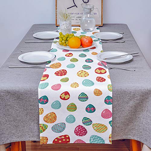 Prime Leader Easter Eggs Table Runner, 13 X 90 Inch Colorful Easter Egg Table Runner For Holiday Family Dinner, Farmhouse, Indoor Or Outdoor Parties(Cotton-Polyester Blend) #TOP2