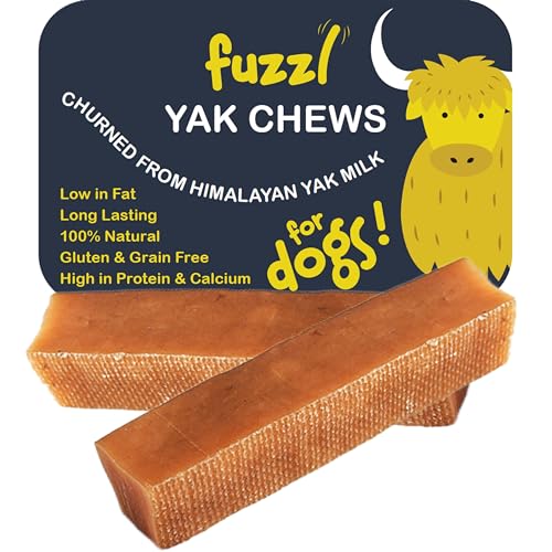 Fuzzl Premium Yak Chews per Cani Snack Naturale 140g con Latte di Yak Himalayano Masticabili Lunga Durata Confezione da 2 Pezzi