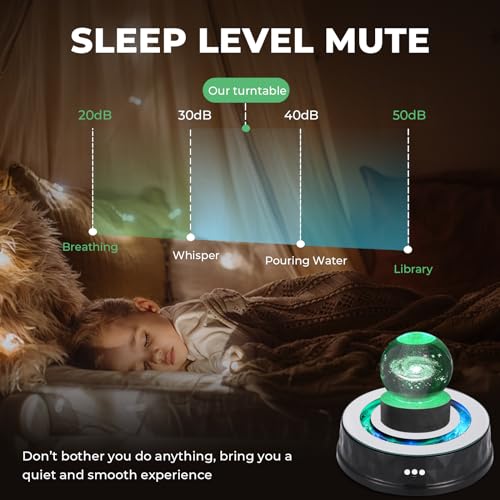 Flyrivergo Rotating Display Stand 9inch/17.6lb LED Colorful Light 360 Degree Motorized Turntable Mirror Base Stand for Cup Crystal Glass Spherical Jewelry Display Party Decoration - Thumbnail 6