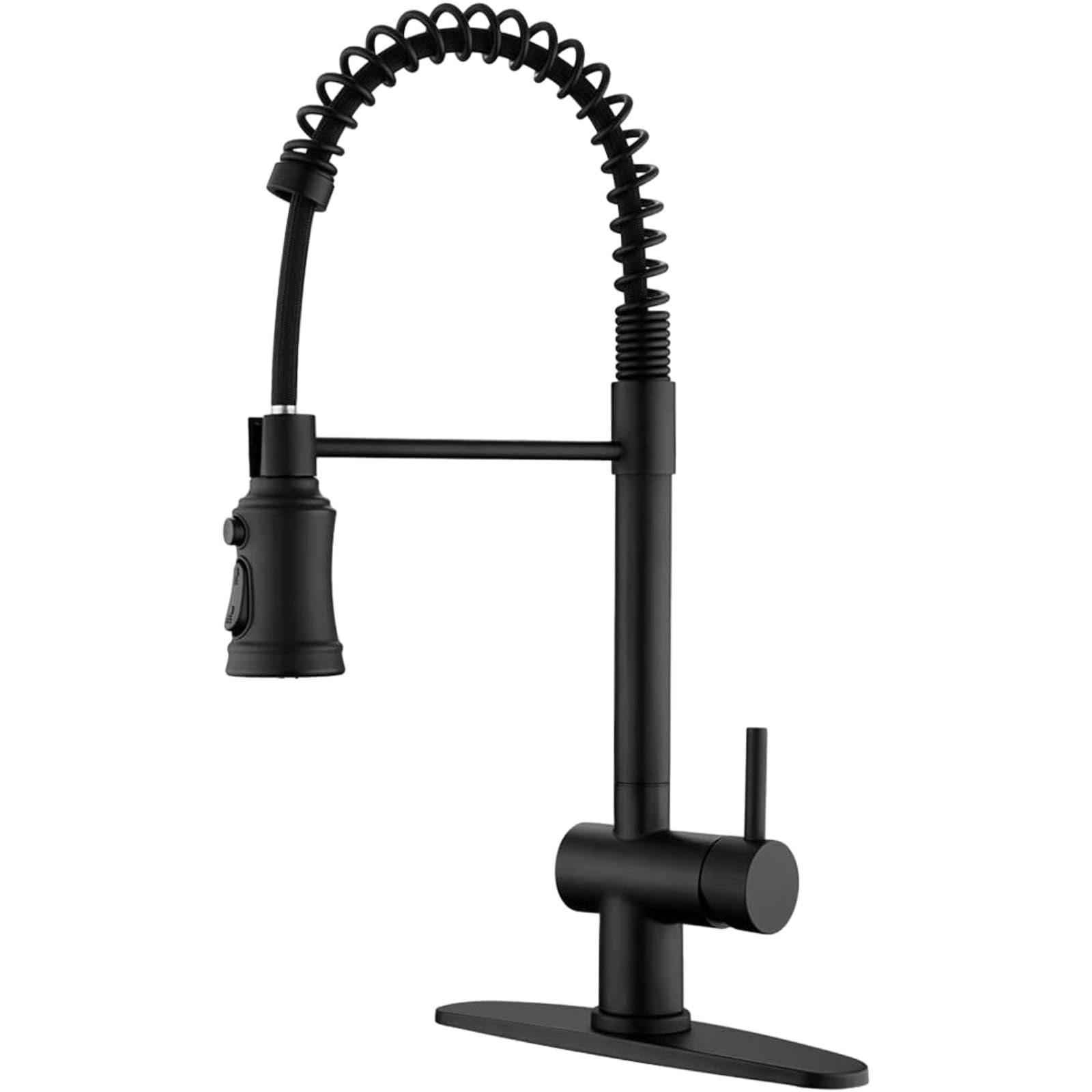 ZYCHSJXA Kitchen Tap Sink Faucet with Pull-Down Sprayer Stainless Steel Spring Matte Black