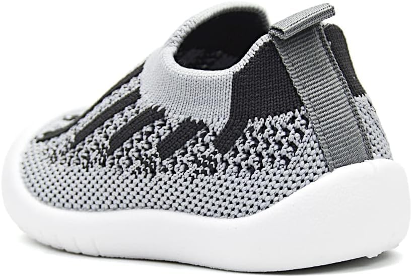 Image of Baby Toddler First Walker Shoes Kids Trainers Lightweight Breathable Walking Slip On Sneakers Non Slip Soft Sole Slippers Indoor Outdoor Boys Girls
