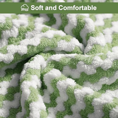 Image of JOYMOOP Microfiber Cleaning Cloths - 18 Pack, 10 inch x 10 inch, Green - Reusable, Lint-Free, Super Absorbent Towels for Kitchen, Car, and Household Cleaning