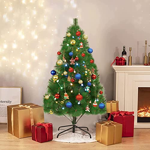Kunstkerstboom met verlichting - Frideko 150cm plastic kerstboom met kerstversiering en lichtketting batterij. Verlichte kerstboom voor buiten voor een doe-het-zelf geschenken - Image 4