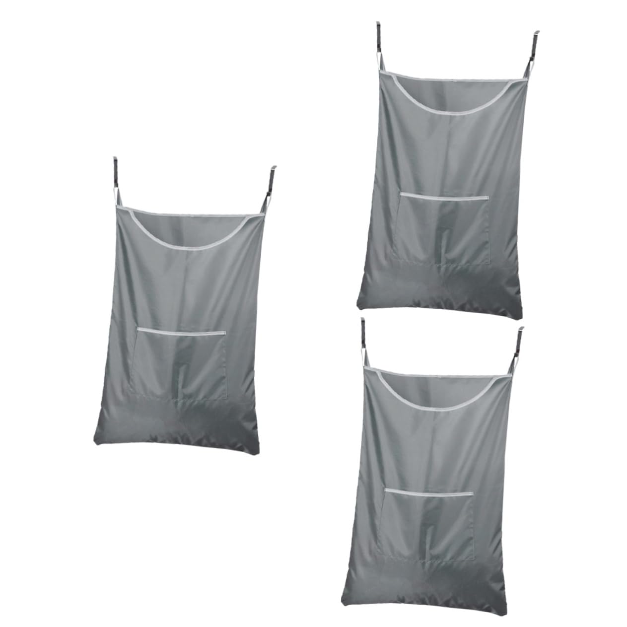 Zerodeko 3pezzi Borsa Per Biancheria Sporca Resistente Organizer Semplice Per Bagno e Lavanderia Per Vestiti e Oggetti Vari Grigia