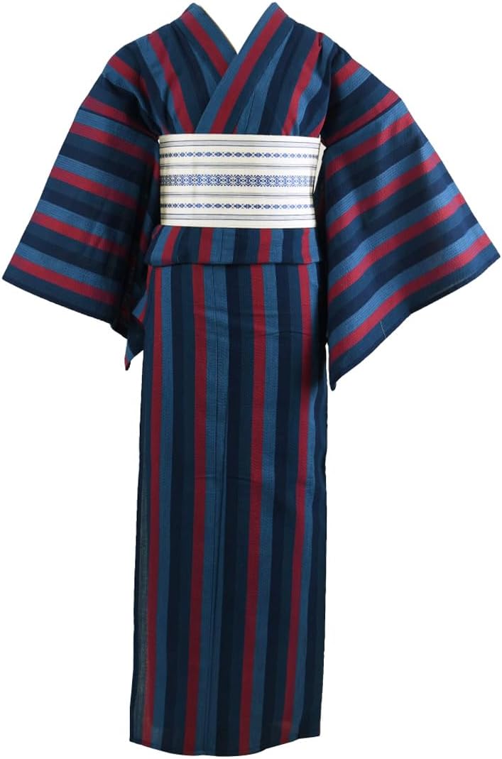 画像と全く同じ 帯付き◇うるわし上品乱菊の古典浴衣 人気の紺地