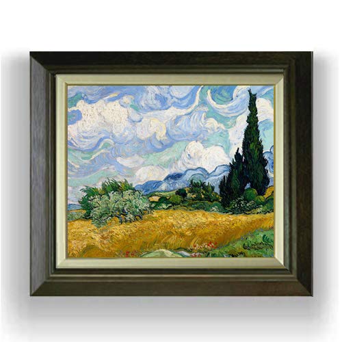 Amazon.co.jp: ゴッホ 糸杉のある小麦畑 F8 油絵直筆仕上げ｜ 絵画 8号