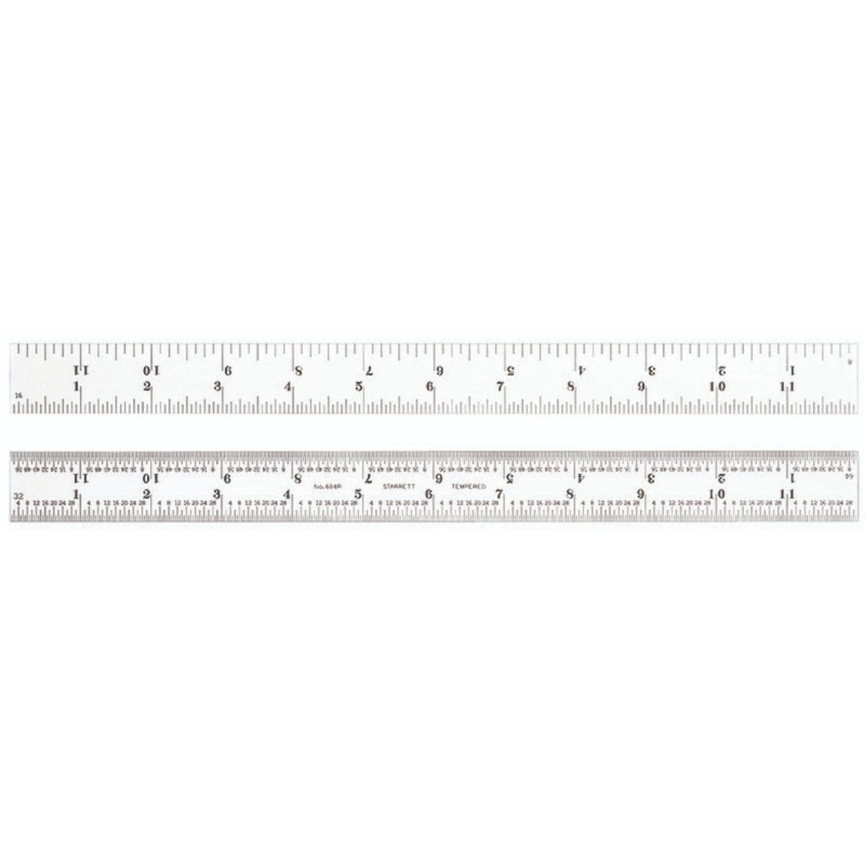 Starrett 604R12 Spring Tempered Steel Rule With Inch Graduations, 4R