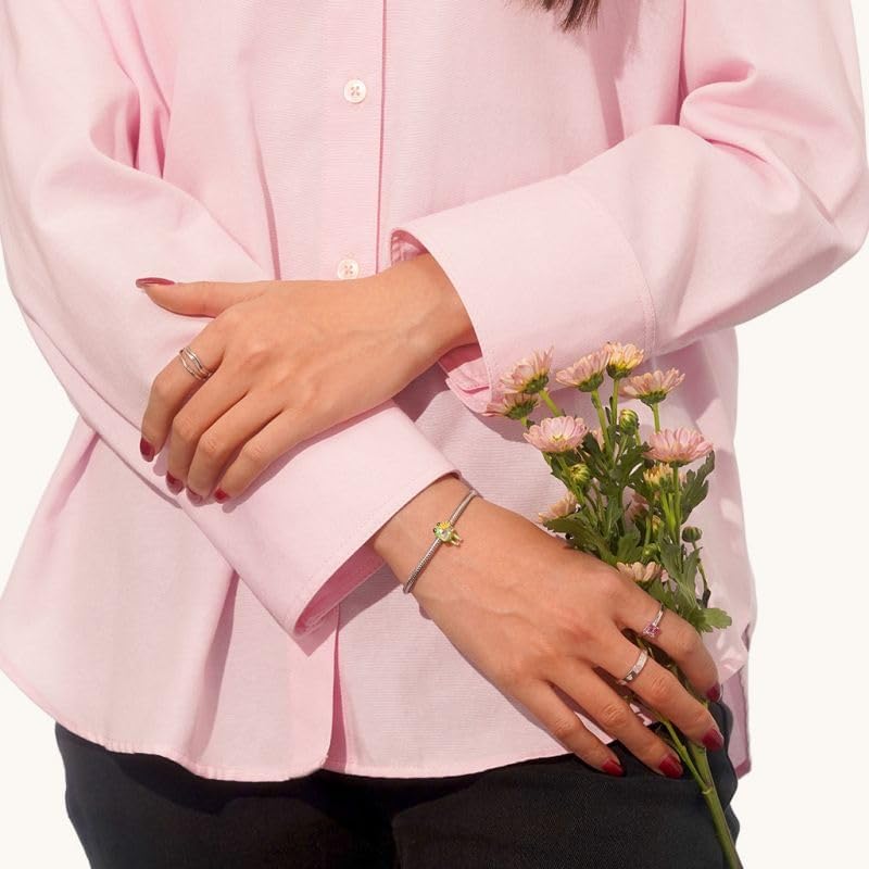 GNOCE Cute Green Frog Bead Charm for Women, 925 Sterling Silver Bead Charm Bracelet/Necklcae for Her Fit Bracelet, Valentine Mother's Day Jewelry Gift - Image 5