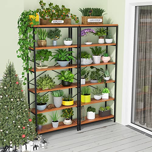 5 Tier Industrial Bookshelf, Vintage Standing Storage Shelf, Display Shelving Units, Tall Bookcase, Industrial Metal Book Shelves For Living Room Bedroom And Home Office #TOP6