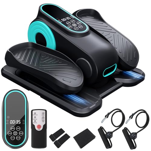 Máquina elíptica para debajo del escritorio, ejercitador de piernas Morelax Ellipse para personas mayores, completamente ensamblado, silencioso y portátil, ejercitador de pedales eléctrico con asiento