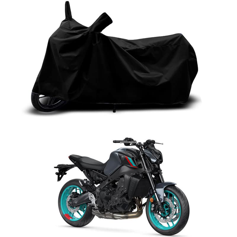 Image of 100% Scratchproof /UV-Rays /Heat Protection /Birds Dropping /Water Resistant /Dust Proof /Waterproof /Full Bike Scooty Two Wheeler Body Cover Compatible for MT-09 All Varients[Black]