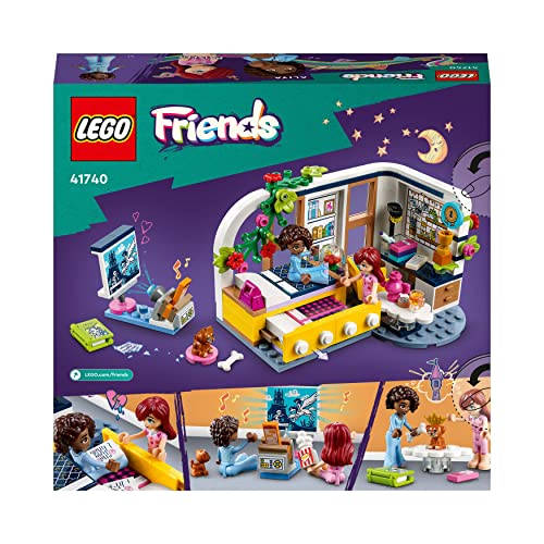 LEGO Friends 41740 La Chambre d’Aliya, Jouet pour Filles et Garçons, Soirée Pyjama, à Collectionner, avec Figurine Paisley et Aira Le Chiot, Enfants 6 Ans