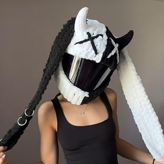 Cool Helmet Covers, Full Face Motorcycle Helmet Cover Decorative Hat, Cute Cartoon Cap Men Women Couple Plush Fluffy Fun Riding Gear and Gifts, Motorbike Helmet Case