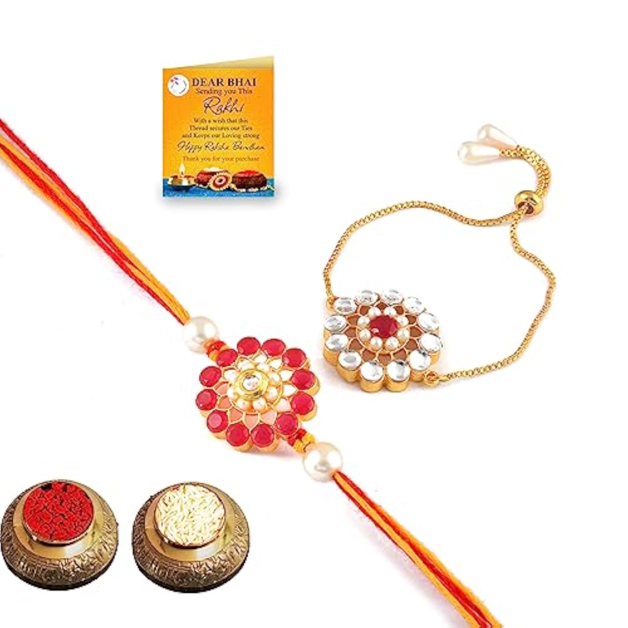 Handmade Brass Rakhi for Raksha Bandhan, Traditional Gift