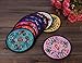Ambielly Coasters for Drinks Cup Coaster Colorful Embroidered Vintage Ethnic Floral Design Fabric Coasters Value Pack for Coffee Bar, Home Decor, Housewarming,10pcs/Set, 5.12