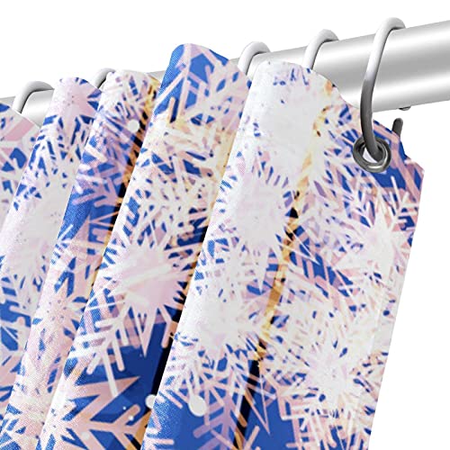 Rideau de douche en bois bleu et neige, textile de salle de bain premium - 6