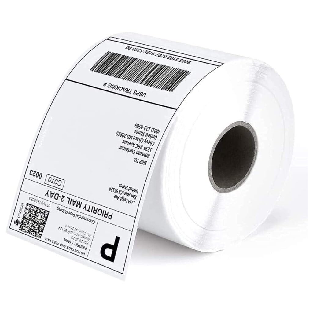 Paper Feather Direct Thermal Shipping Labels 4 X 6 Thermal Label Roll | 500 Labels | Pack of 2