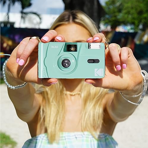 El paquete de cámara de película reutilizable incluye cámara de película Kodak M35 de 35 mm, película Kodak de 35 mm, 36 exposiciones y tarjeta Clikoze Tips (menta) - imagen 2