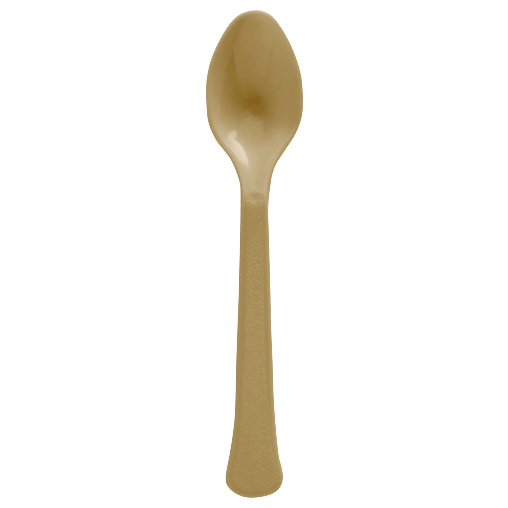 Amscan 8001.19 Zastawa stołowa Premium plastikowe łyżki, złote