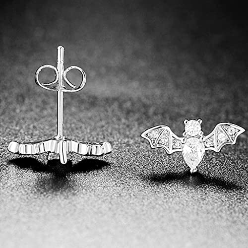 Silver Gold Plated Cute Bat Style Wedding Cocktail Party Biker Holiday Stud Earrings3