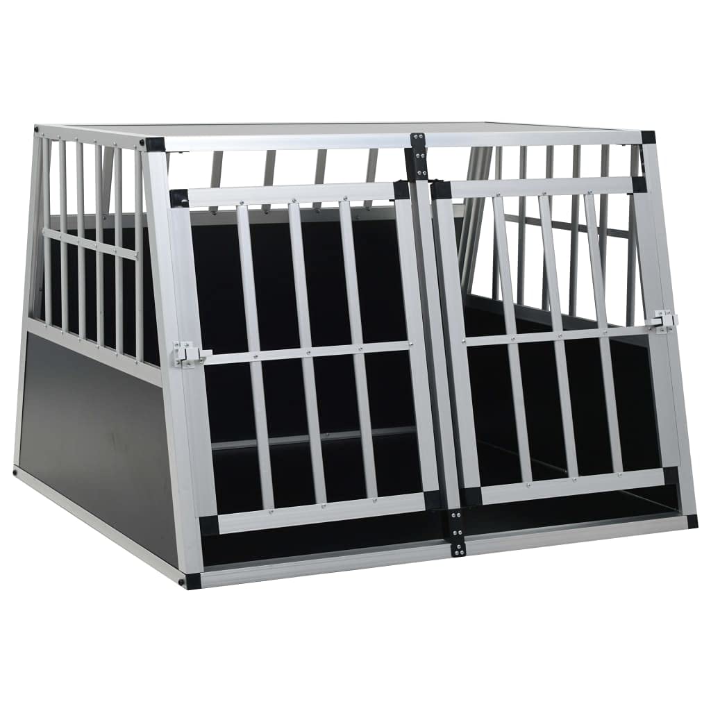 Hundetransportbox mit Doppeltür, Doppeltür-Design, Leicht und einfach zu montieren, 94 x 88 x 69 cm, für Kofferraum des Autos, für mittelgroße und große Hunde