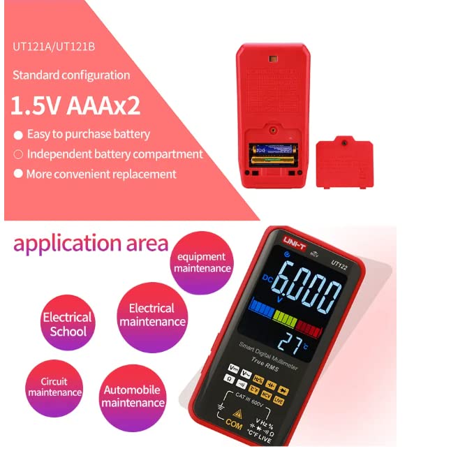 Slika koja prikazuje baterijsku lampu multimetra koja osvjetljava tamnu električnu ploču tokom mjerenja.