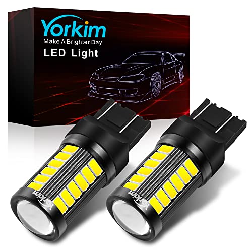 Yorkim 7440 Led Bulb Bright White Lights, T20 Led Bulbs, 7443 Led Bulbs, 7441 Led Bulbs, W21W Led Lights, 7444 Bulbs, for reverse/ backup / brake light - 5730 33 SMD pack of 2