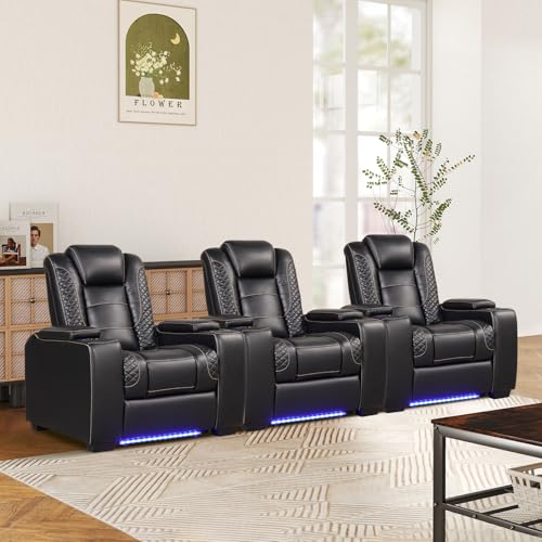 ANJ Power Theater Recliners Set of 3, Electric...