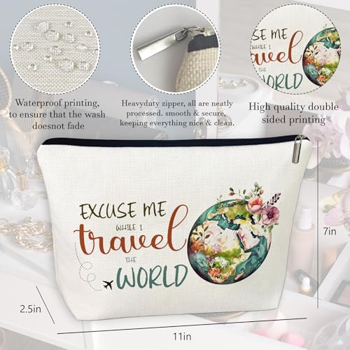Travel Cosmetic Bags for Women Travel World Makeup Bag Gifts for International Travelers Women Gifts for Birthday Christmas Gifts for Female Friend Daughter2