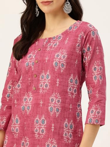 Image of feranoid Printed Top with Round Neck & 3 /4 Sleeves (S-XXL)