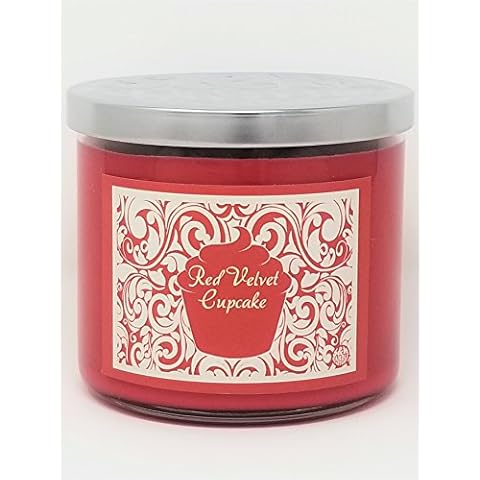 Red Velvet Cupcake Candle ~ by S&M Candle Factory ~ 3 Wick Natural Scented Soy Wax 14.5 oz Candle ~ 80 Hour Burn Time ~ Made in USA ~ Great Valentine's Day Candle (Large 3 Wick) Cover