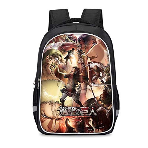 Attack on Titan Mochila Casual de impresión de Anime for niños Escolar Estudiantes