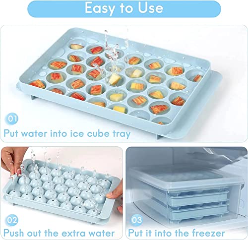 Acgss 2-Pack Round Ice Cube Tray 66Pcs, Round Ice Ball Maker, Round Ice Cube Mold, Perfect For Chilling Drinks,Coffee, Juice, Cocktails And More #TOP2