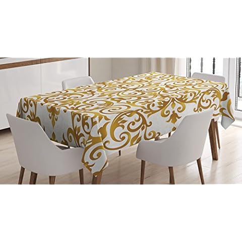 Ambesonne Victorian Lace Tablecloth for Dining Cover