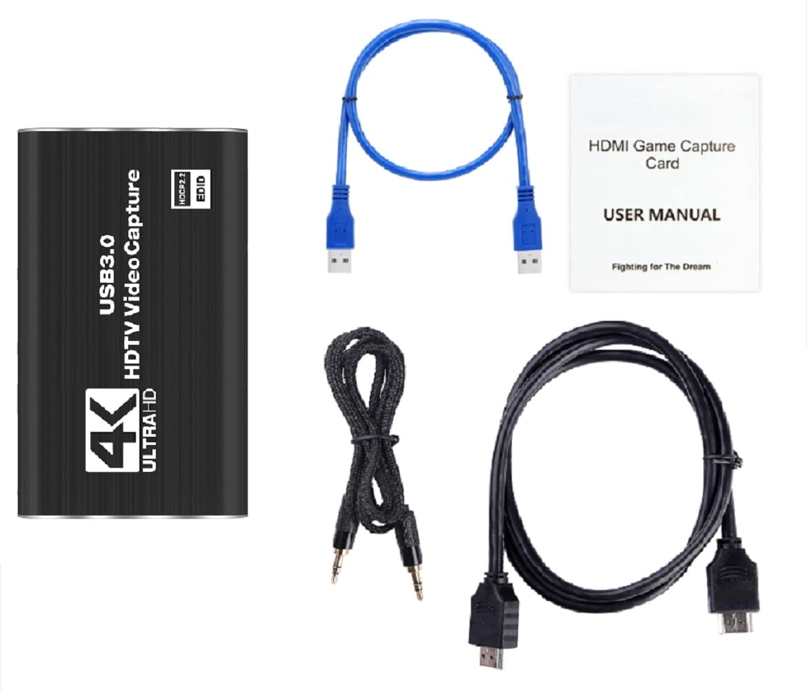 Karta przechwytywania gier USB 3.0 na HDMI, 4K Ultra HD HDMI na USB 3.0 nagrywanie przez DSLR kamera akcja do HDTV PS4, Switch, Xbox One i 360