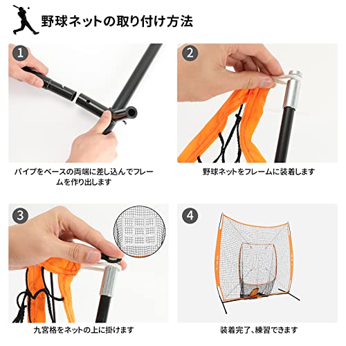 MOTOSTAR 野球ネット 練習用 バッティングネット 改良 反射